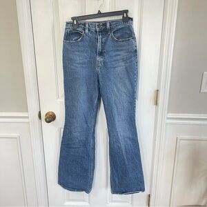 Levi's Premium 70s High Rise Flare Jeans Women's 27 Blue Denim Distressed